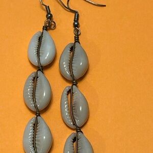 Cream Bohemian Cowrie Shell Earrings